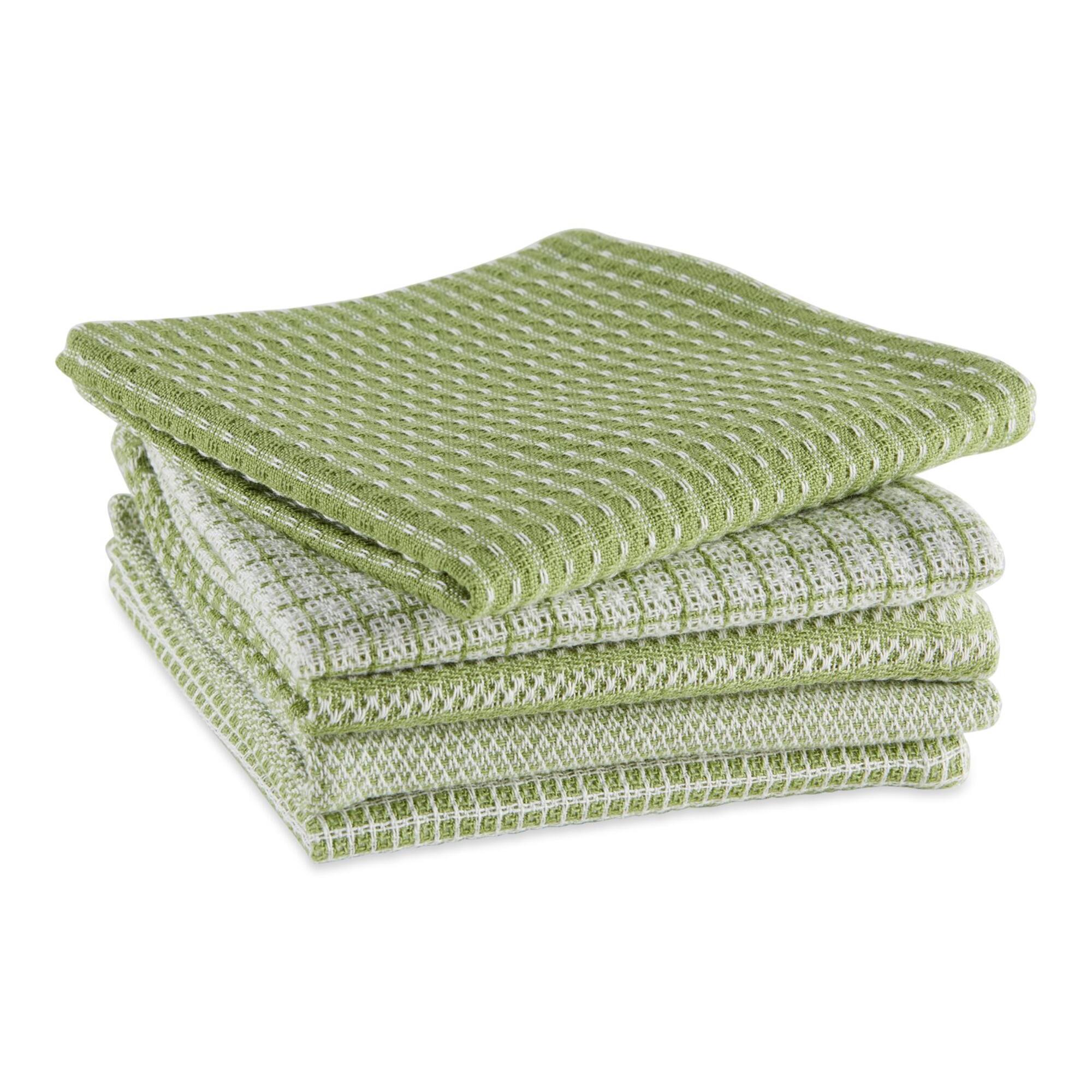 DII® Antique Green Mixed Pattern Dishcloths, 5ct.